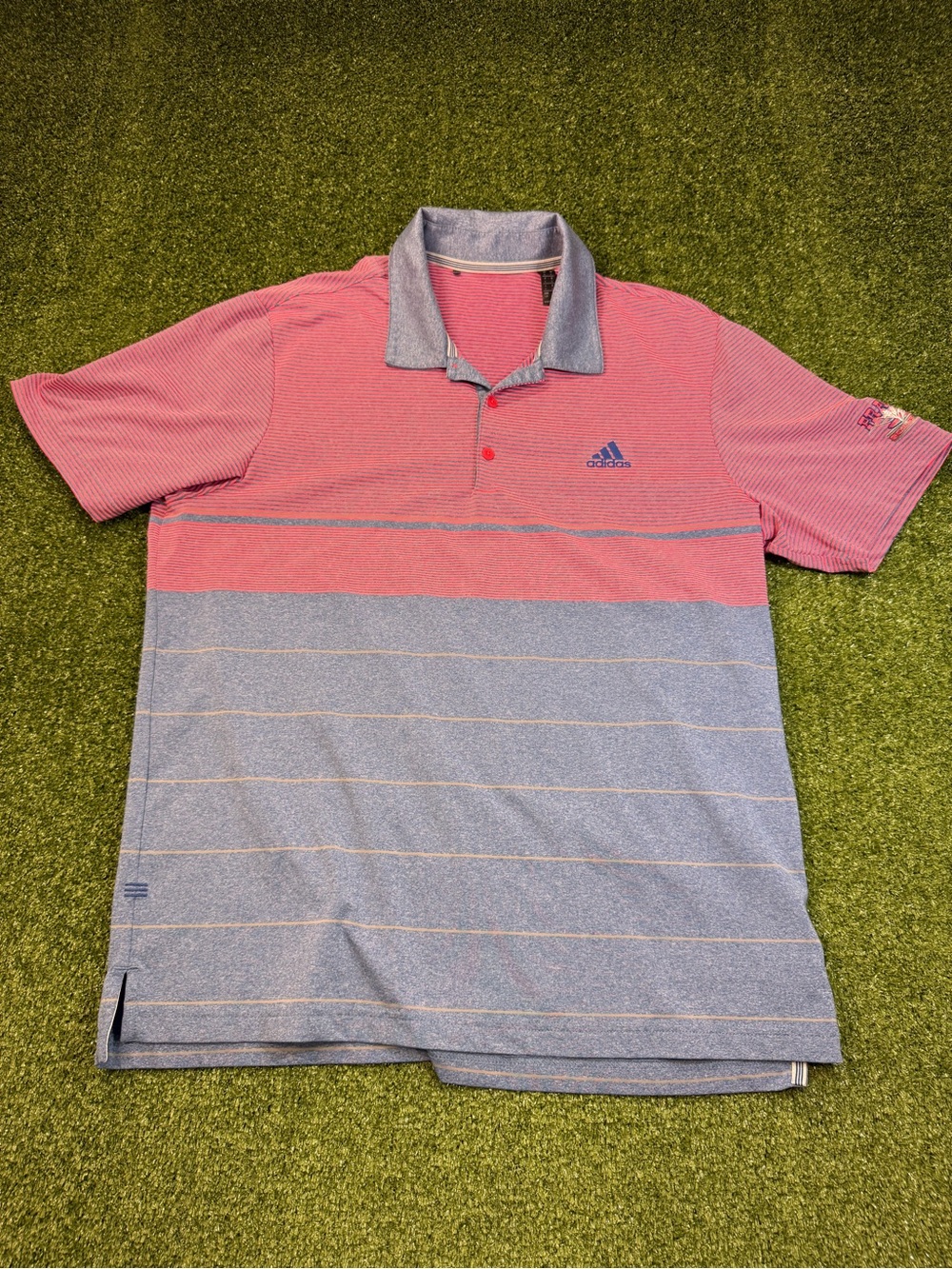 Adidas Men's Ultimate 365 Performance Polo Golf Prep Country Club Peach Grey Lg